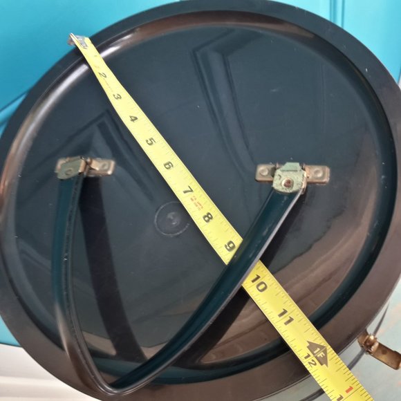 Vintage Wig Box or Hat Box Tall Narrow Suit Case Mod 60s Art Deco Contempo Hard - Picture 10 of 16